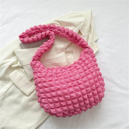 POUF - Bolso en cuadros con bandolera - Rosa - CARMEN VELVET