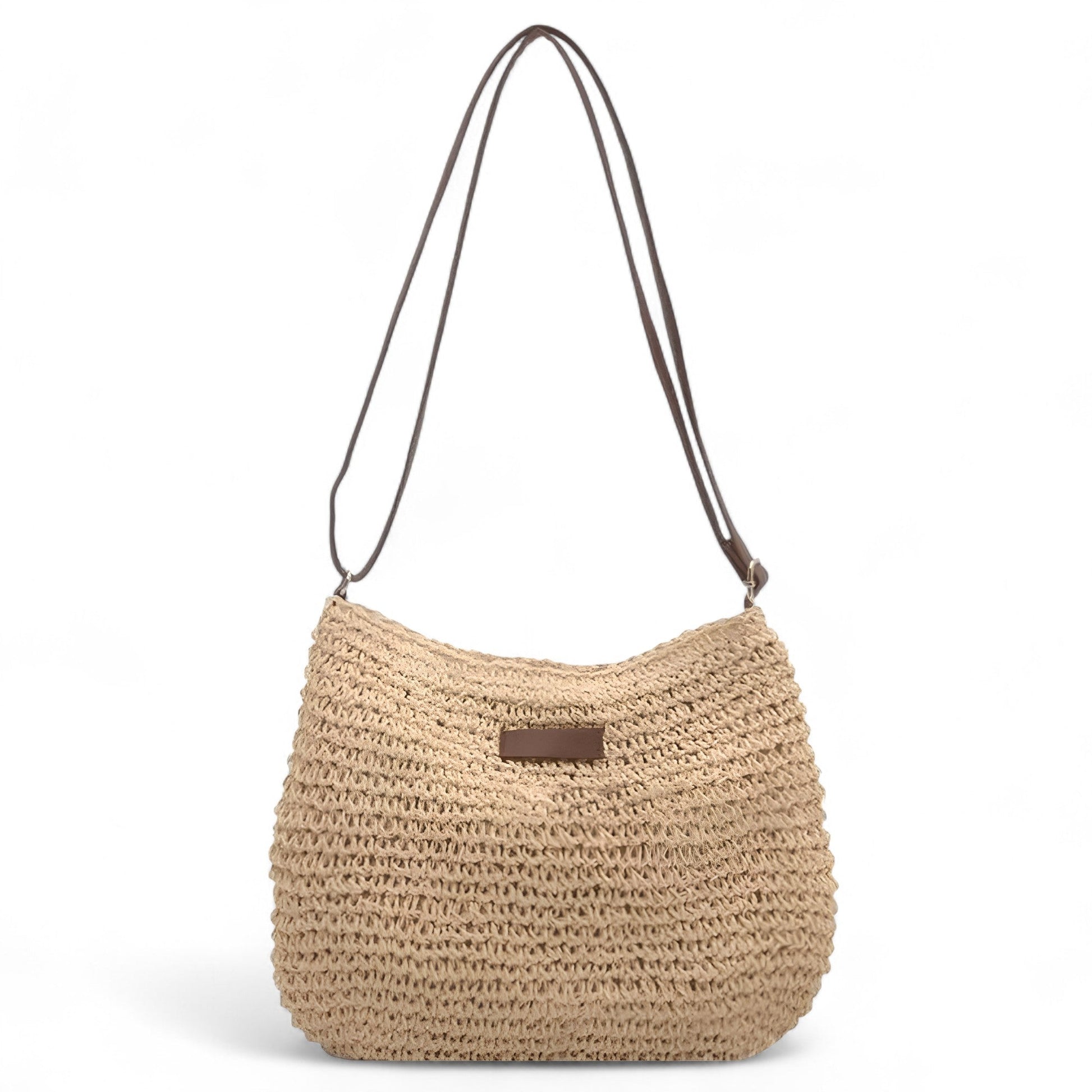 ESTHER - Bolso trenzado con bandolera - Beige - CARMEN VELVET