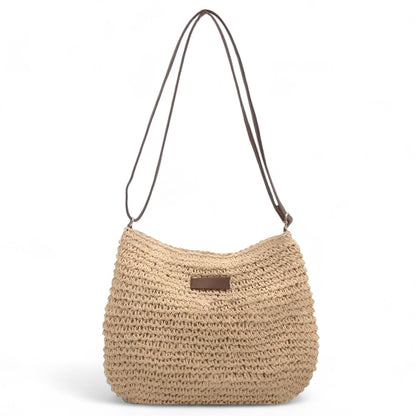 ESTHER - Bolso trenzado con bandolera - Beige - CARMEN VELVET
