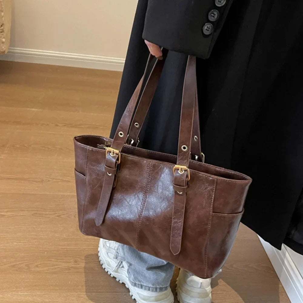 JAEWO - Bolso Tote en cuero Retro - CARMEN VELVET