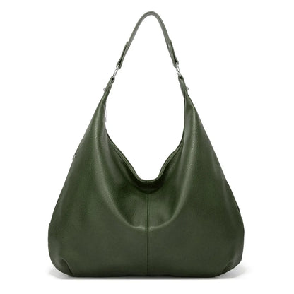 YELENA - Bolso Tote lujo en cuero suave - Verde - CARMEN VELVET