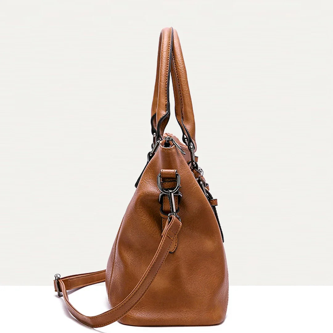 ERATO - Bolso gran capacidad Vintage en cuero suave con bandolera - CARMEN VELVET