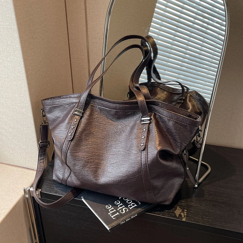 MIA - Bolso Grande para el Día a Día en cuero - Café - CARMEN VELVET