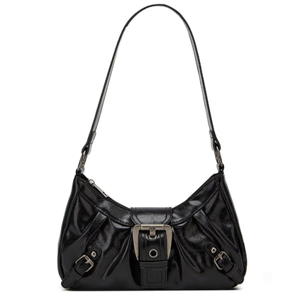 KAREN - Bolso Pequeño en cuero retro - Negro - CARMEN VELVET
