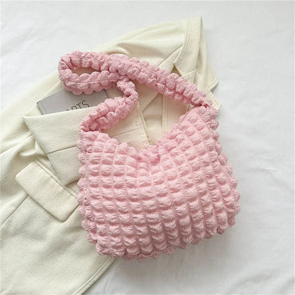 POUF - Bolso en cuadros con bandolera - Rosa Claro - CARMEN VELVET