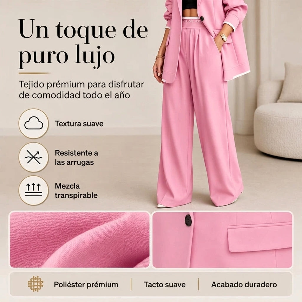 Nadia - Conjunto sastre con blazer y pantalón de línea amplia