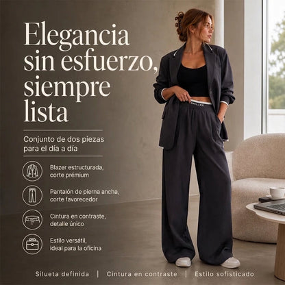Nadia - Conjunto sastre con blazer y pantalón de línea amplia