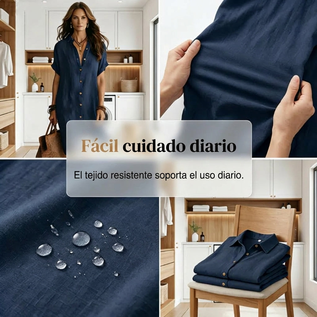 Valeria - Vestido camisero de manga corta