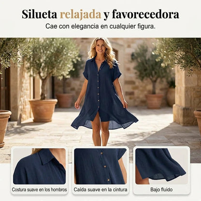 Valeria - Vestido camisero de manga corta