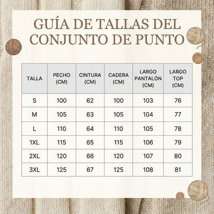 Celia - Conjunto de top de corte relajado de manga larga y pantalones anchos