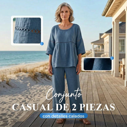 Ariana - Conjunto de estilo diario con detalles calados