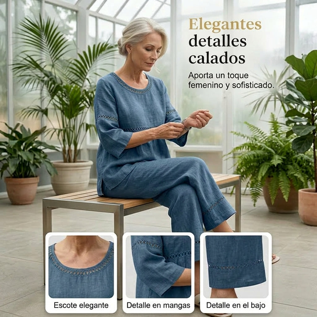 Ariana - Conjunto de estilo diario con detalles calados