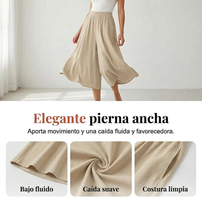 Siena - Pantalones capri ligeros con cintura elástica