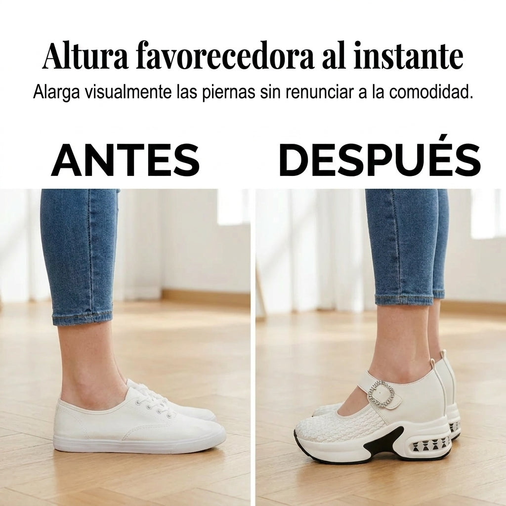 Cristina - Mary Janes de plataforma transpirables y de confort diario