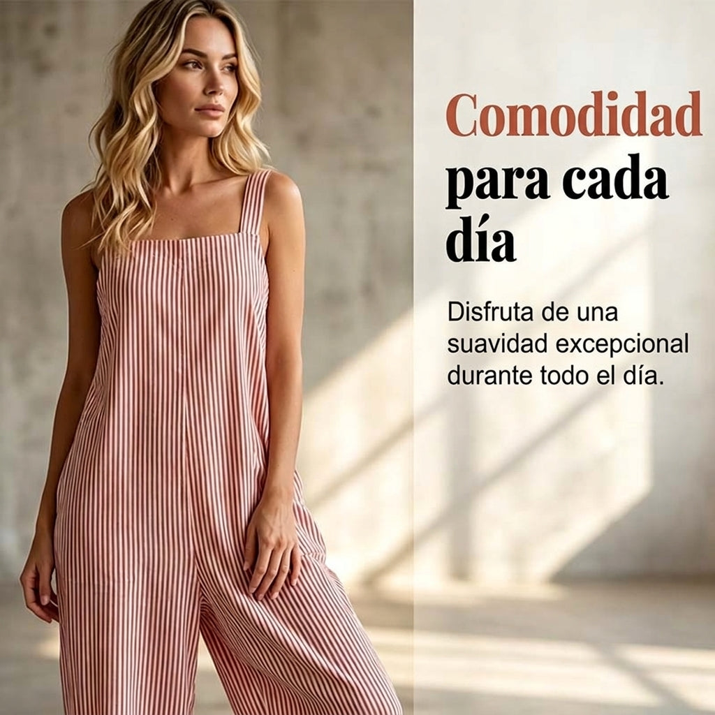 Alejandra - Mono a rayas con tirantes