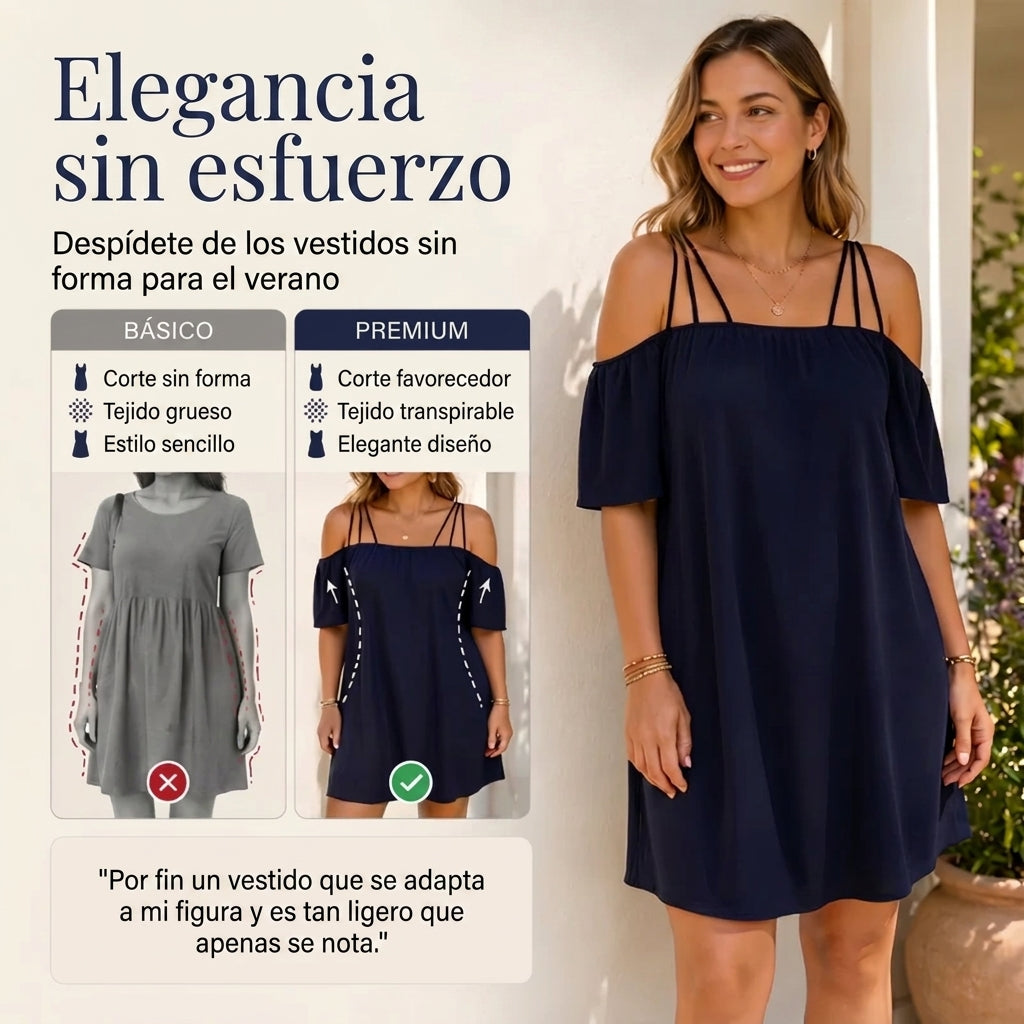 Nadia - Vestido de tirantes finos y corte amplio