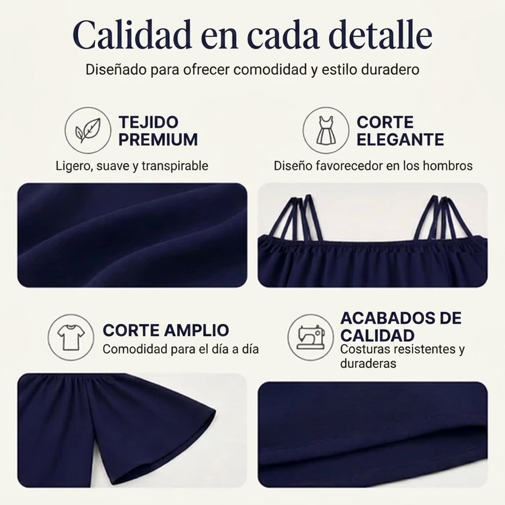 Nadia - Vestido de tirantes finos y corte amplio