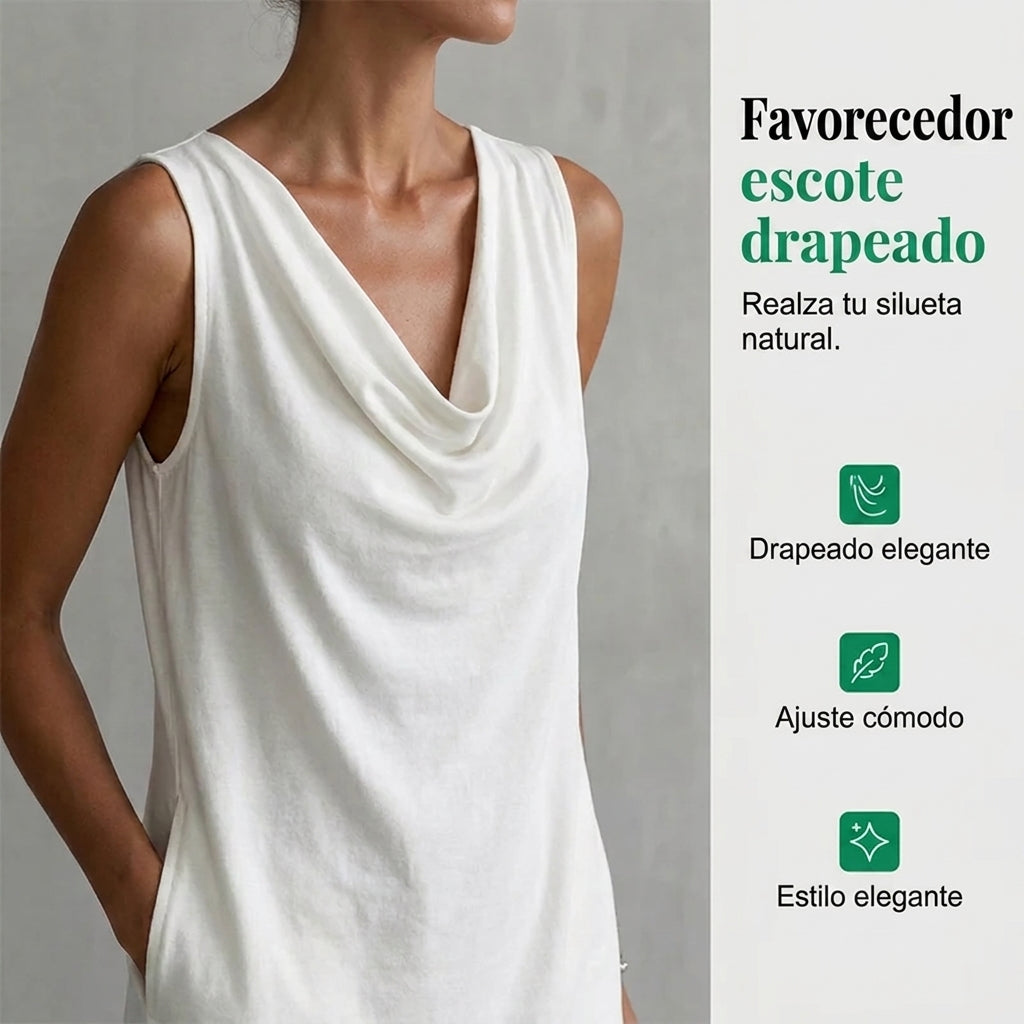 Alicia - Vestido elegante con escote drapeado