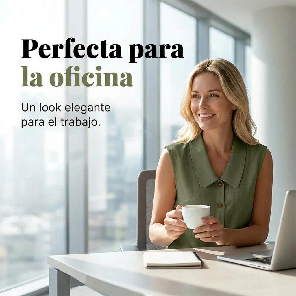 Tamara - Blusa con escote de pico y botones