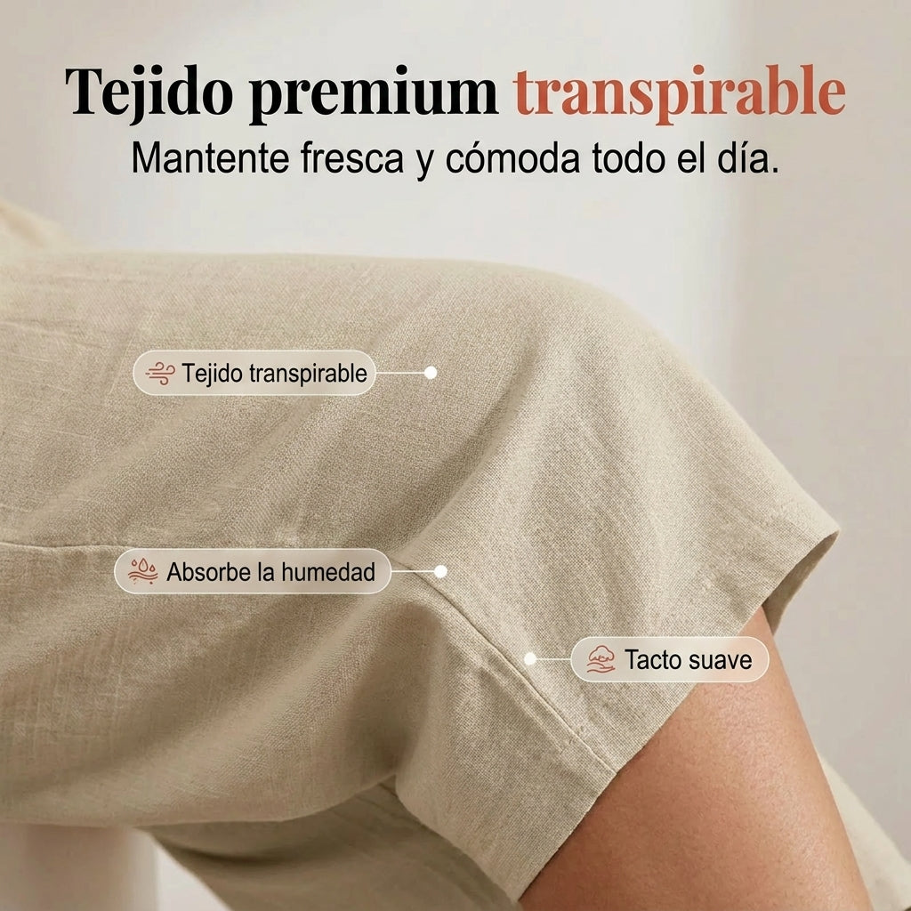 Siena - Pantalones capri ligeros con cintura elástica