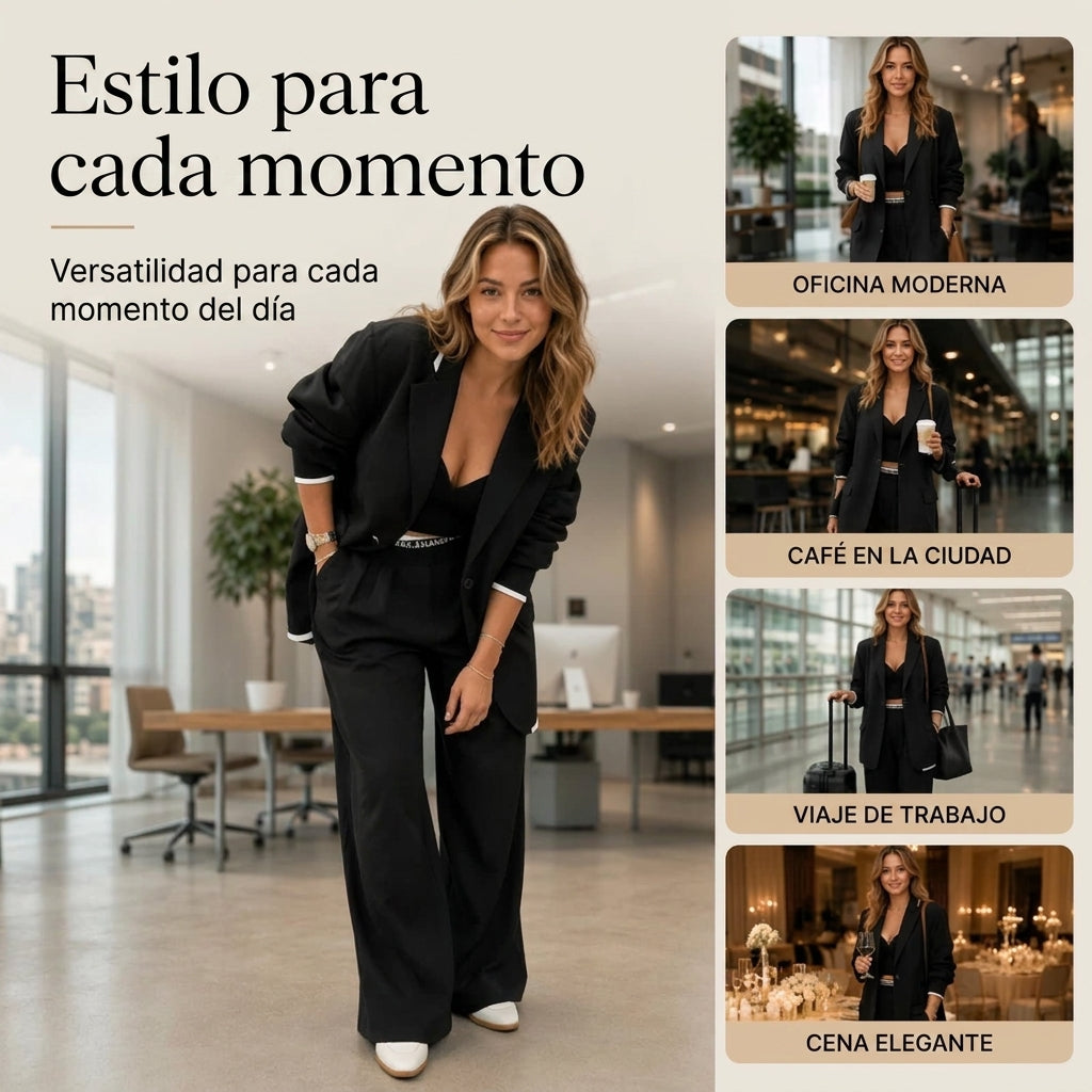 Nadia - Conjunto sastre con blazer y pantalón de línea amplia