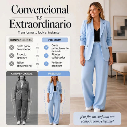 Nadia - Conjunto sastre con blazer y pantalón de línea amplia
