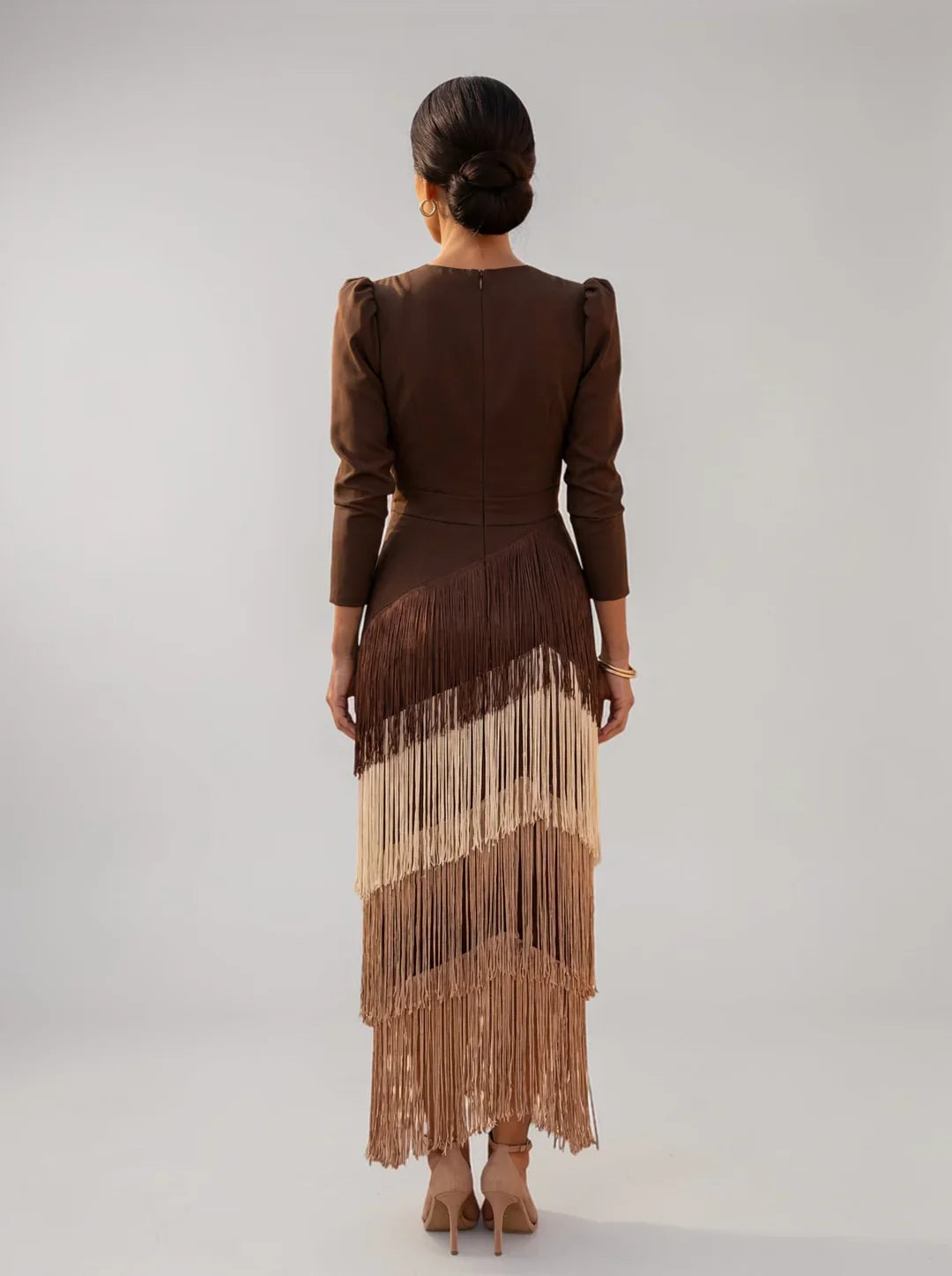Elodia - Vestido con Flecos Elegante