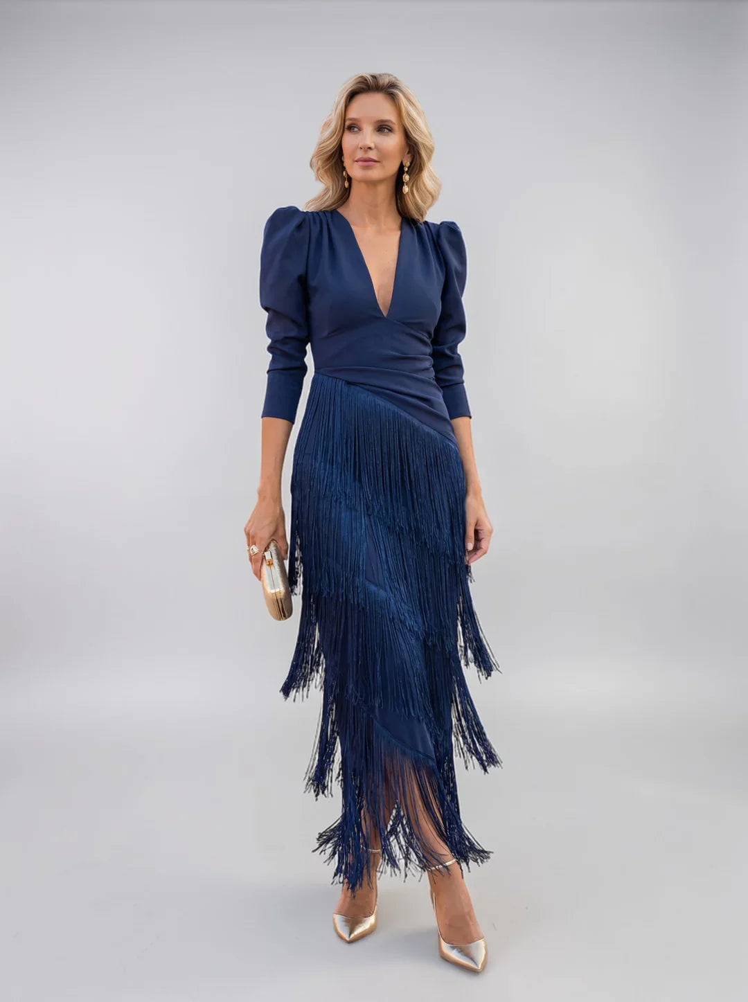 Elodia - Vestido con Flecos Elegante