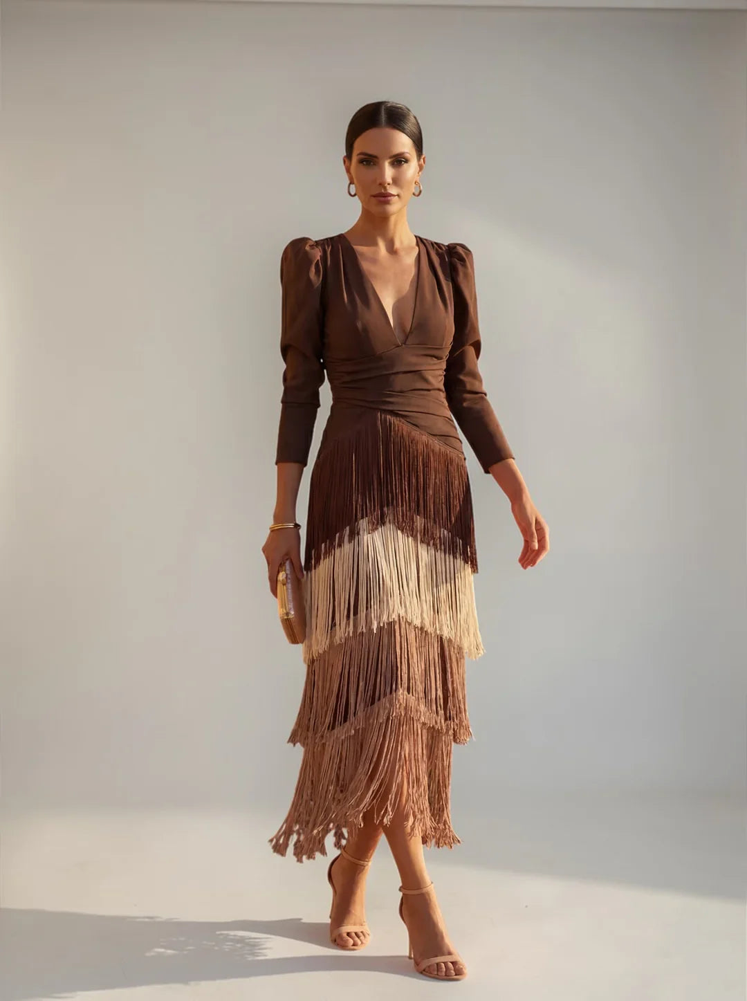 Elodia - Vestido con Flecos Elegante