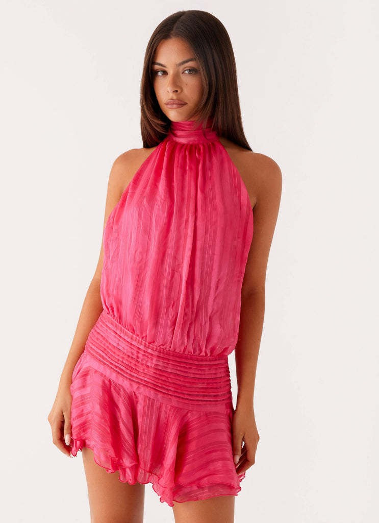 Valeria - Mini vestido de estilo diario con escote halter