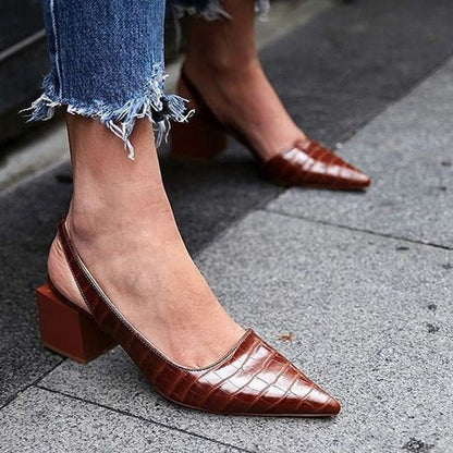 Alexia - Zapatos con tacón cuadrado elegante