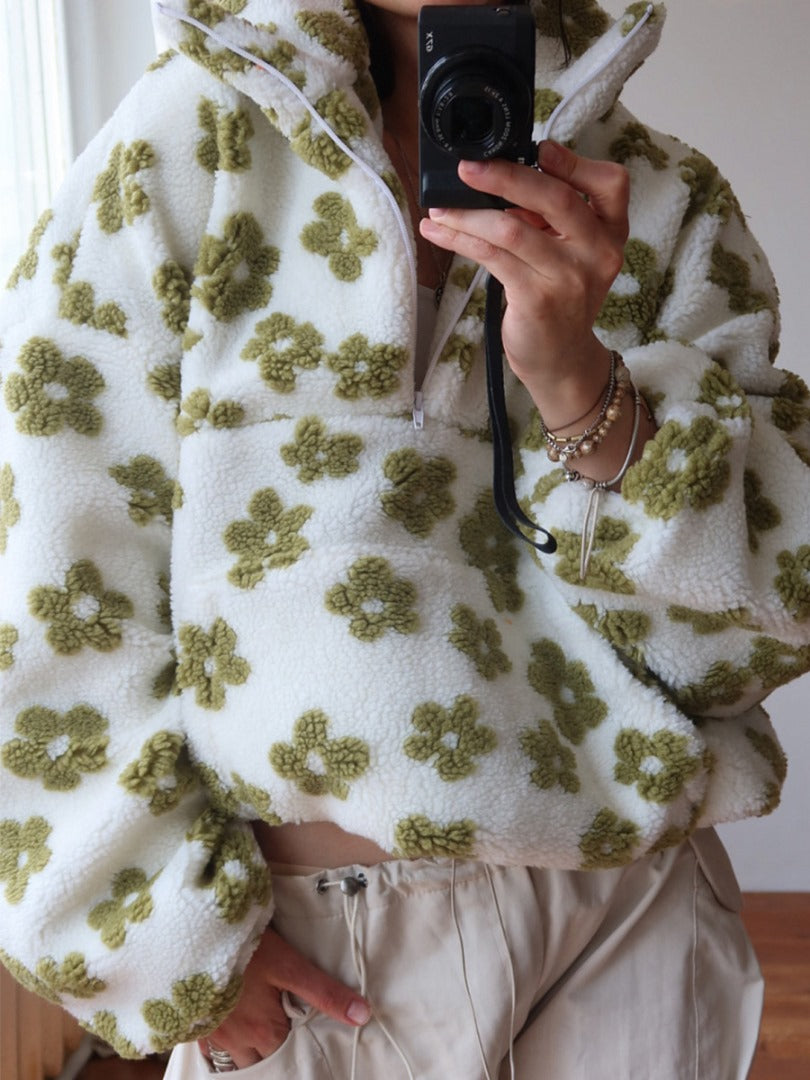 Violeta - Sudadera polar con motivo floral