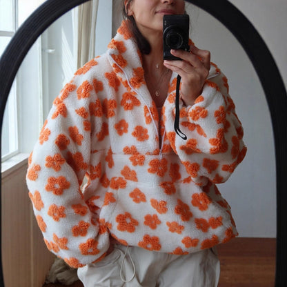 Violeta - Sudadera polar con motivo floral