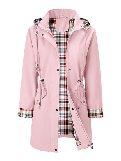 Valeria - Chaqueta impermeable con forro de cuadros