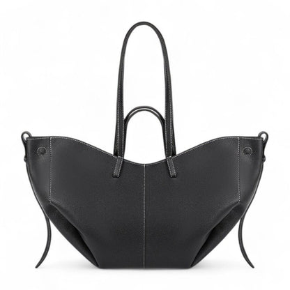 ÉLOISE - Bolso Tote Grande de Cuero granulado - Negro - CARMEN VELVET