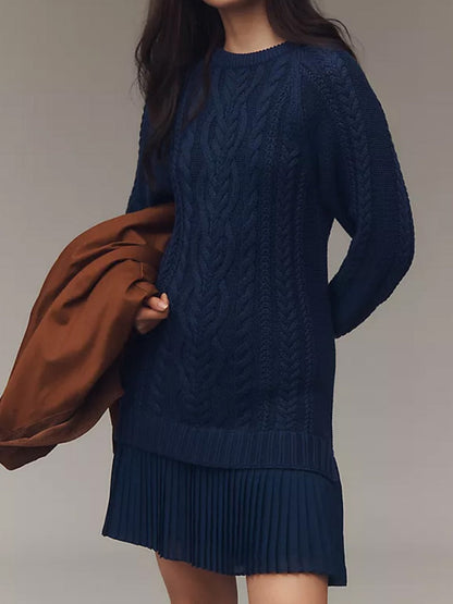 Fiona - Vestido de punto con falda plisada