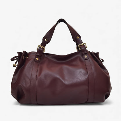 NWAE - Bolso Grande de Cuero - Burdeos - CARMEN VELVET