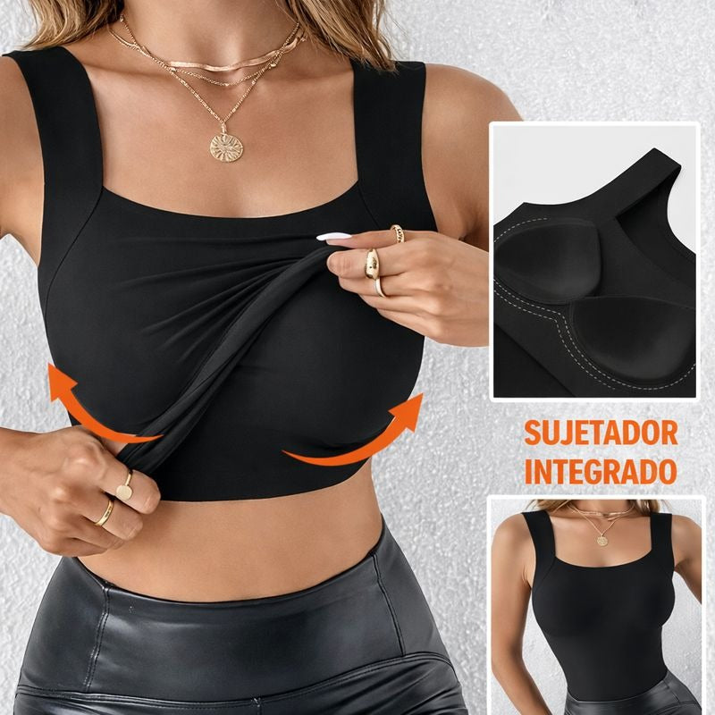 LUNA - Top térmico con sujetador integrado y cuello en U