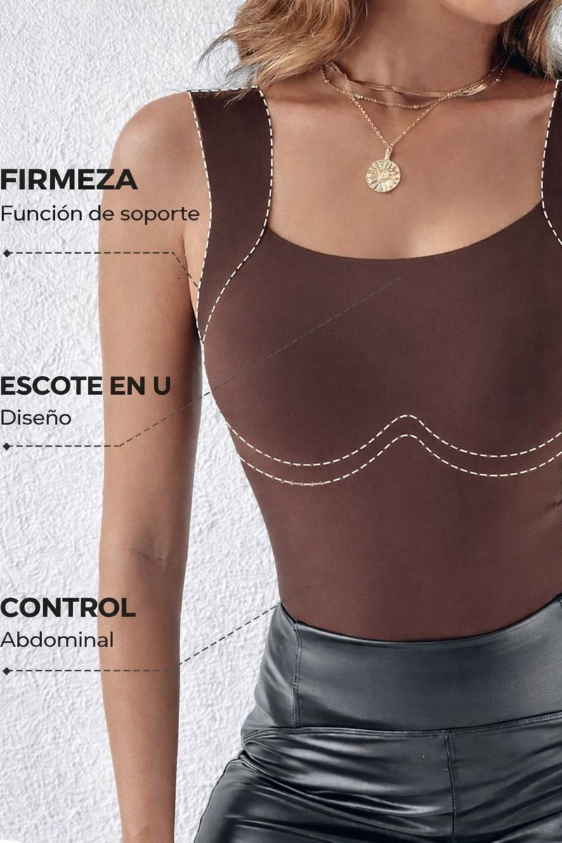 LUNA - Top térmico con sujetador integrado y cuello en U