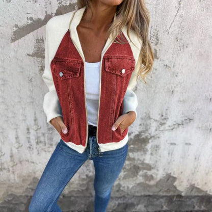 Silvia - Chaqueta denim de diseño combinado