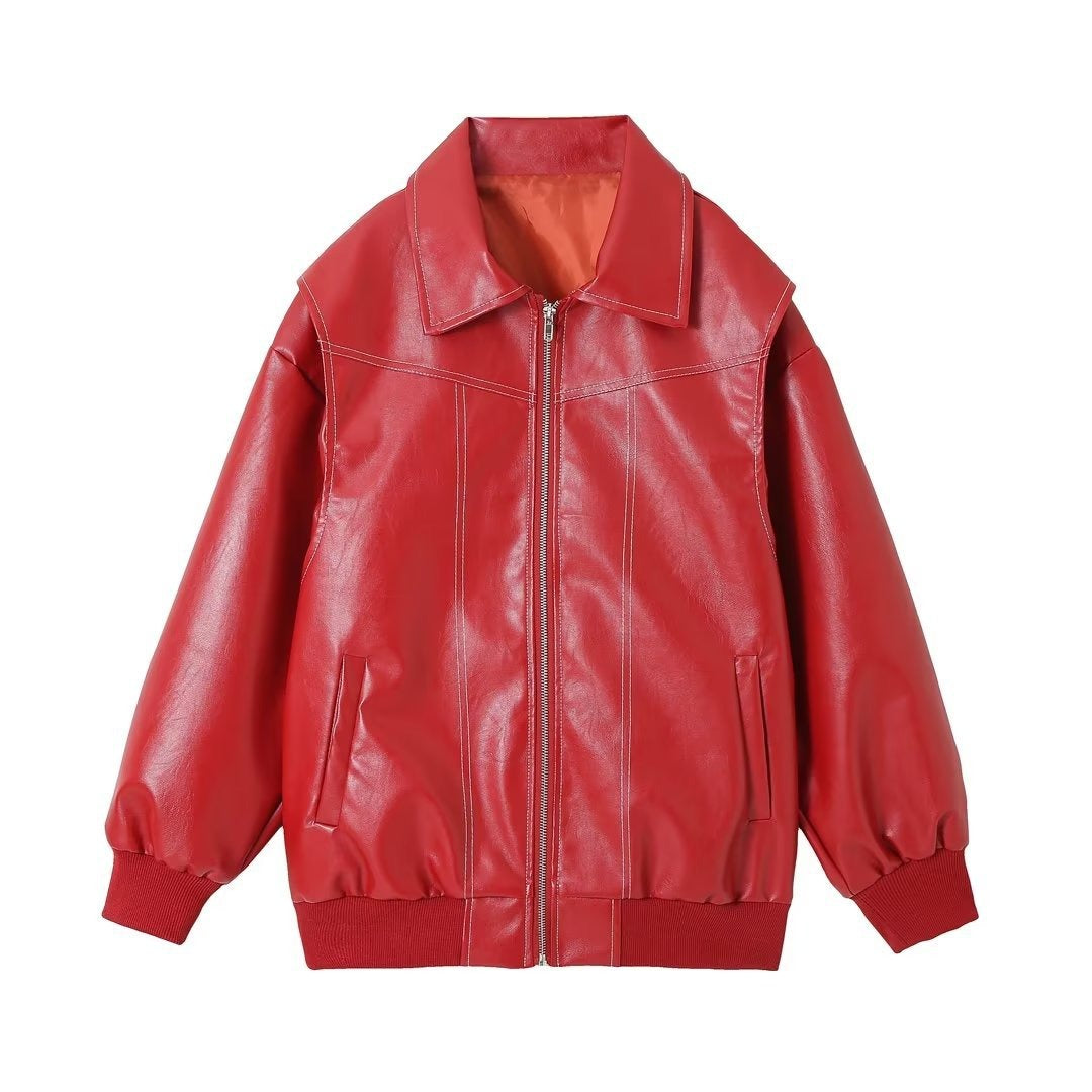 Iria - Chaqueta urbana efecto piel oversize