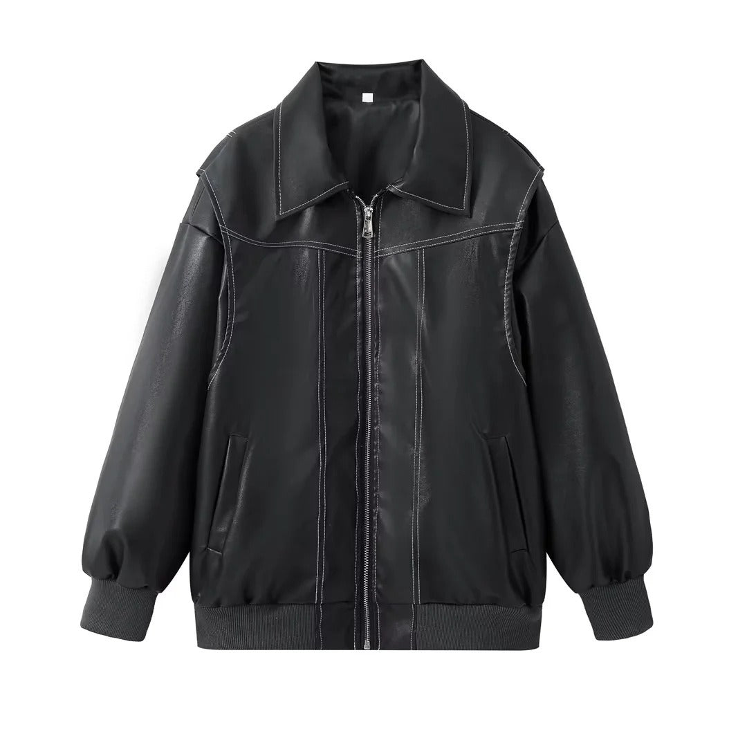 Iria - Chaqueta urbana efecto piel oversize