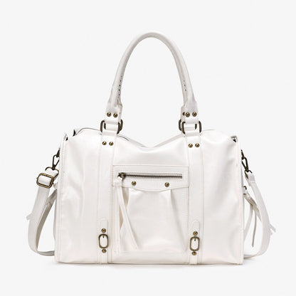 DARYA - Bolso Grande para el Día a Día en cuero Vintage - Blanco - CARMEN VELVET
