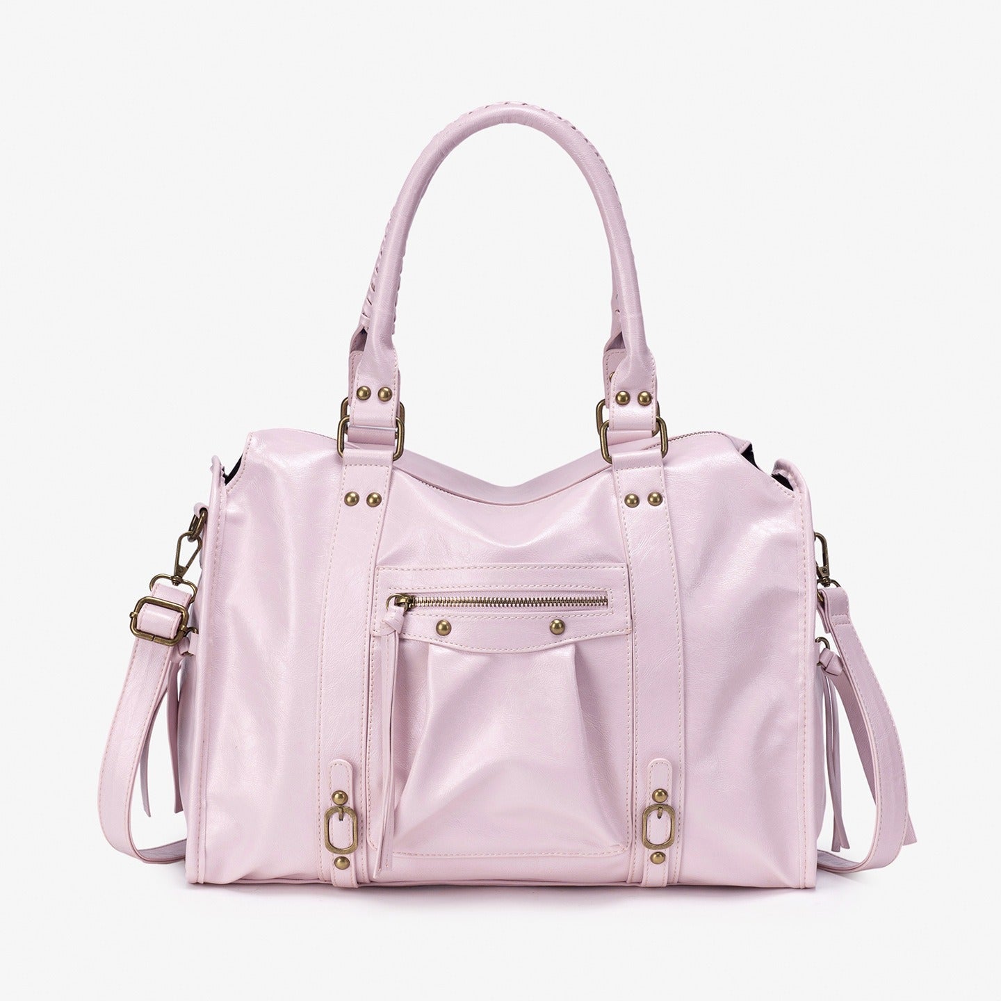 DARYA - Bolso Grande para el Día a Día en cuero Vintage - Rosa - CARMEN VELVET