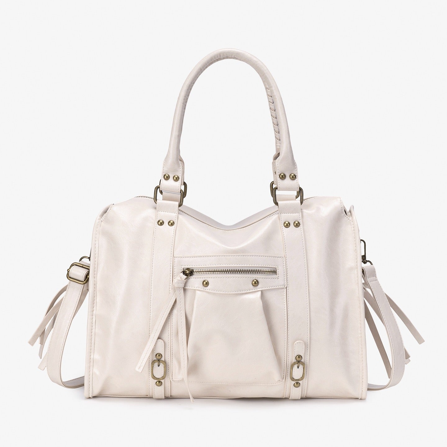 DARYA - Bolso Grande para el Día a Día en cuero Vintage - Beige - CARMEN VELVET