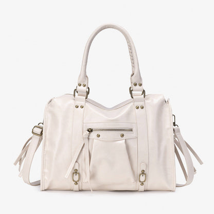 DARYA - Bolso Grande para el Día a Día en cuero Vintage - Beige - CARMEN VELVET
