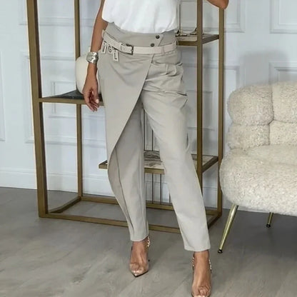 Isabel - Pantalón con diseño asimétrico y cinturón exclusivo