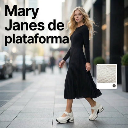 Cristina - Mary Janes de plataforma transpirables y de confort diario