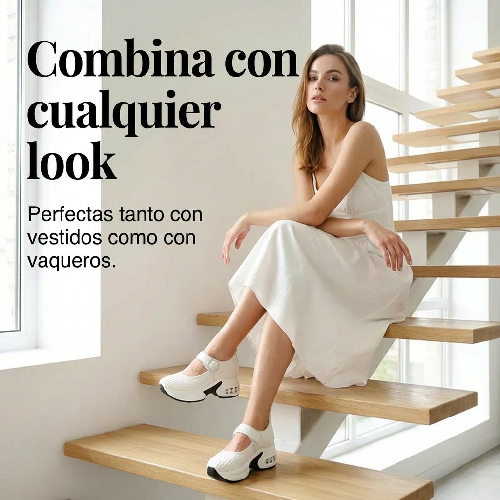 Cristina - Mary Janes de plataforma transpirables y de confort diario