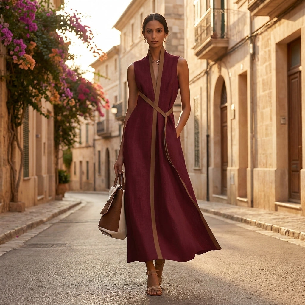 Lumira - Vestido largo cruzado elegante